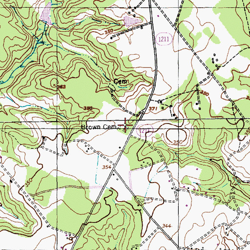 Topographic Map of Brown Cemetery, NC