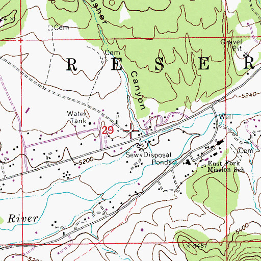 Topographic Map of Pusher Canyon, AZ
