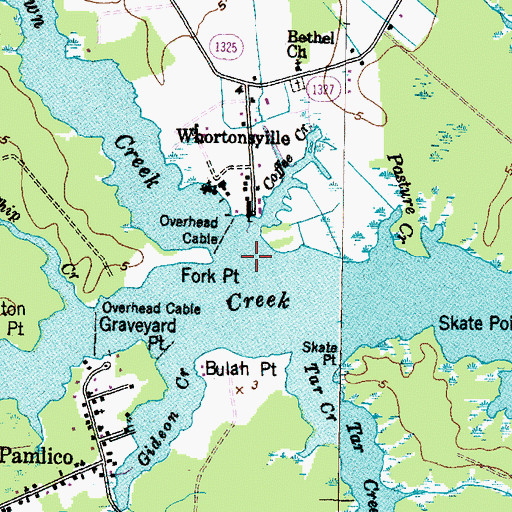 Topographic Map of Brown Creek, NC