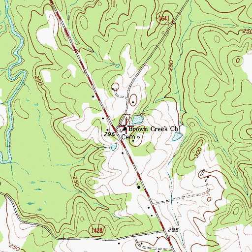 Topographic Map of Brown Creek Church, NC