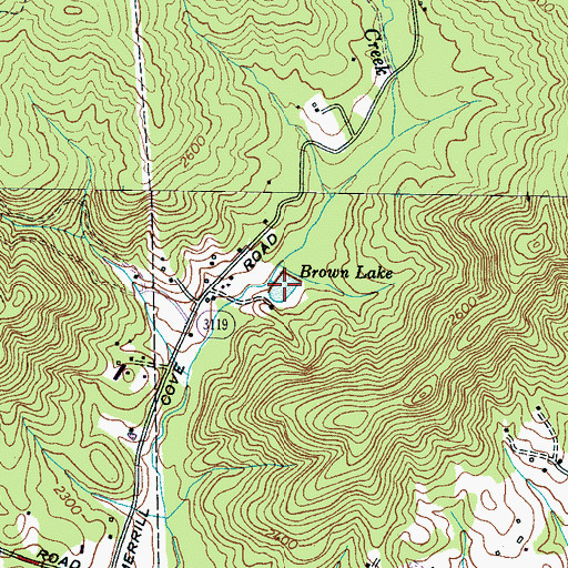 Topographic Map of Brown Lake, NC