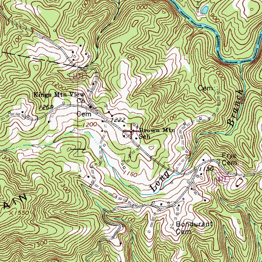 Topographic Map of Brown Mountain School, NC