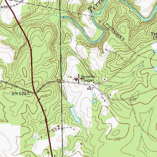Topographic Map of Browns Chapel, NC