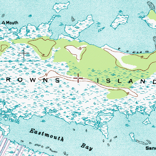 Topographic Map of Browns Island, NC