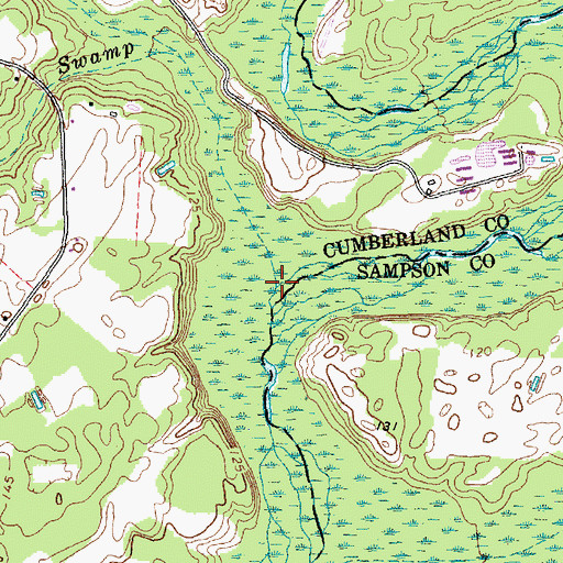 Topographic Map of Browns Swamp, NC
