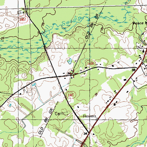 Topographic Map of Brunswick Station, NC