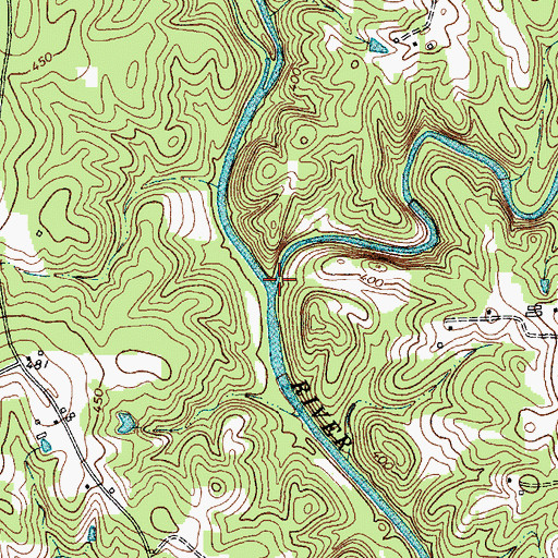 Topographic Map of Brush Creek, NC