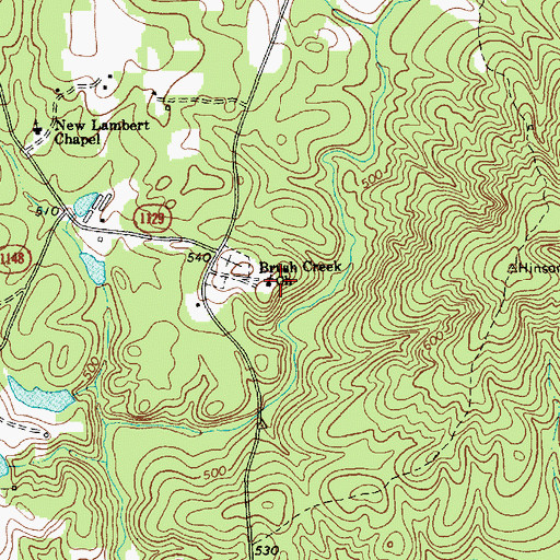 Topographic Map of Brush Creek Church, NC