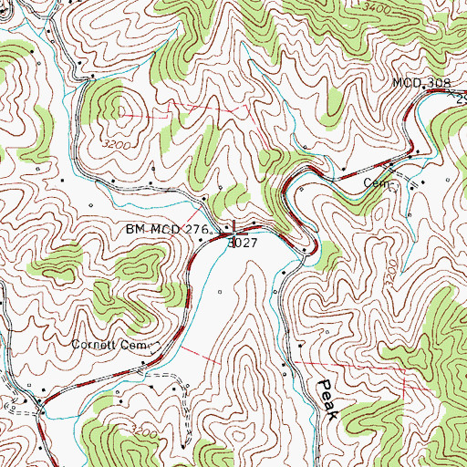 Topographic Map of Brush Fork, NC