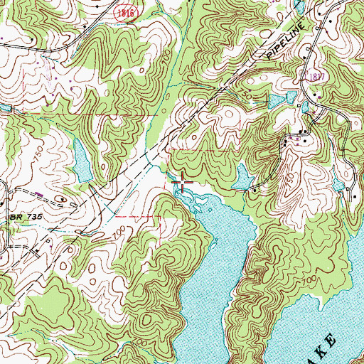 Topographic Map of Brushy Fork, NC