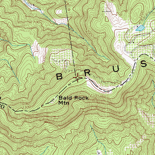 Topographic Map of Brushy Mountains, NC