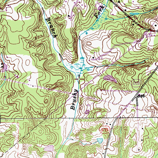 Topographic Map of Buck Branch, NC