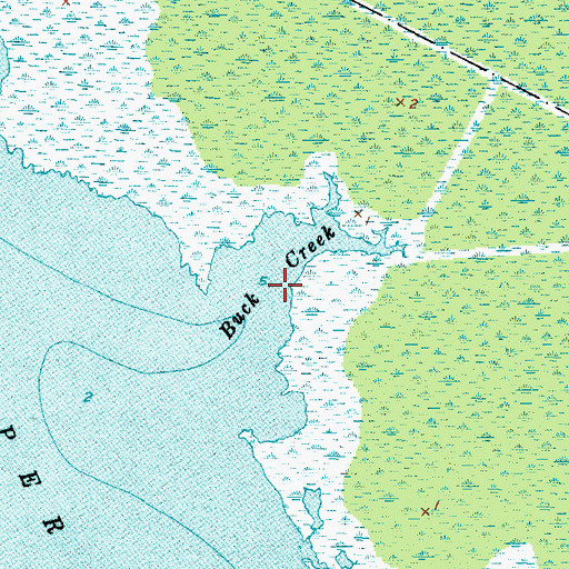 Topographic Map of Buck Creek, NC