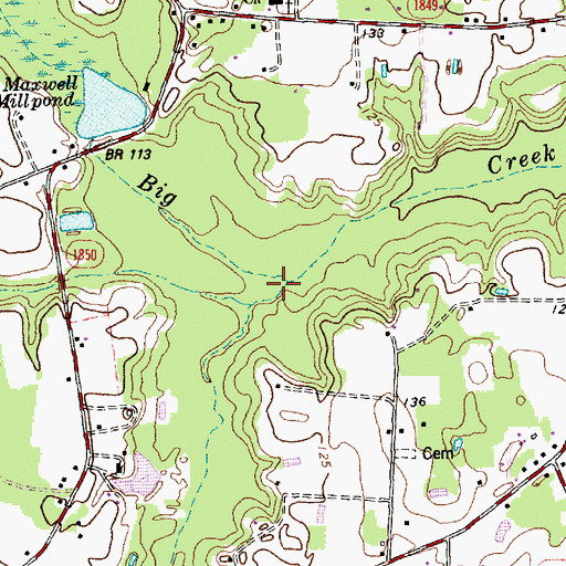 Topographic Map of Buck Creek, NC