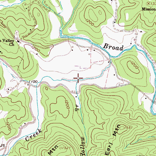 Topographic Map of Buck Hollow Branch, NC