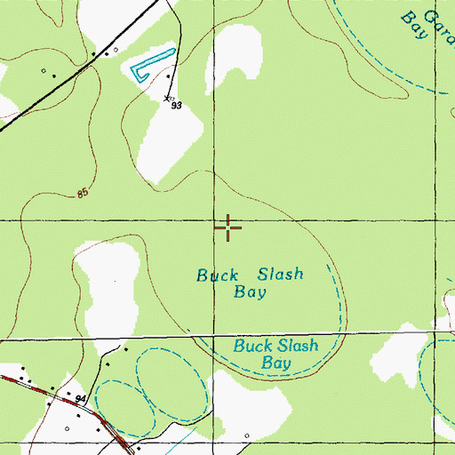 Topographic Map of Buck Slash Bay, NC
