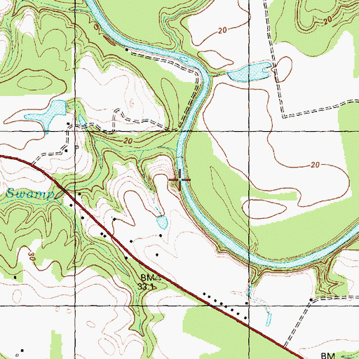 Topographic Map of Buck Swamp, NC