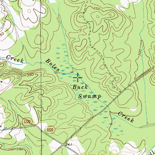 Topographic Map of Buck Swamp, NC