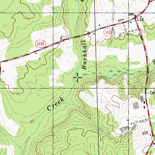 Topographic Map of Buckhall Creek, NC