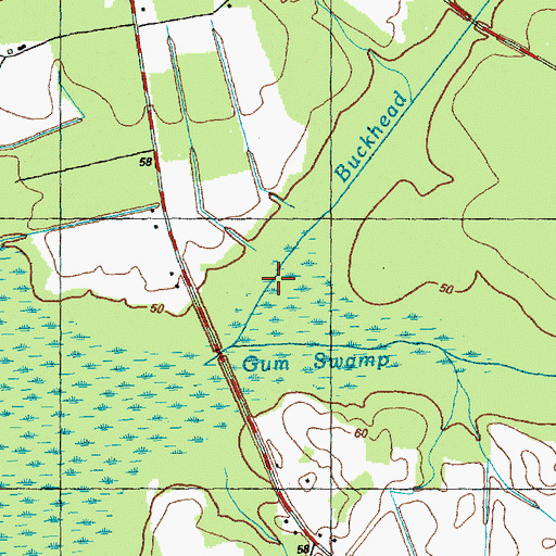 Topographic Map of Buckhead Branch, NC