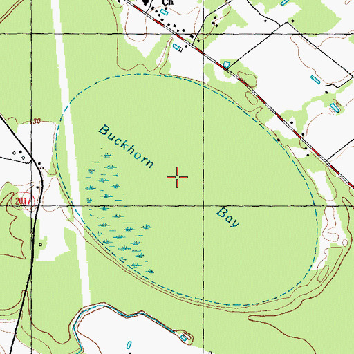 Topographic Map of Buckhorn Bay, NC