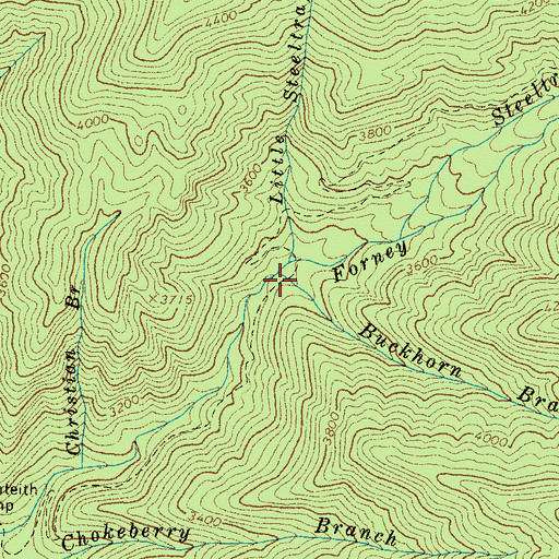 Topographic Map of Buckhorn Branch, NC
