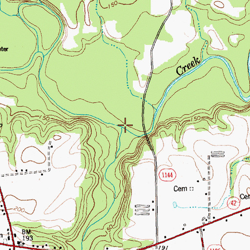 Topographic Map of Buckhorn Branch, NC