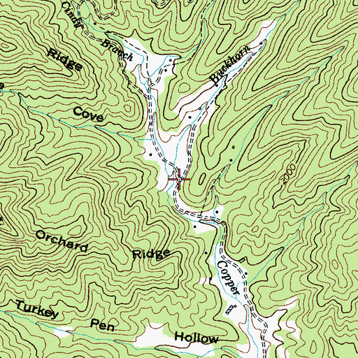 Topographic Map of Buckhorn Creek, NC