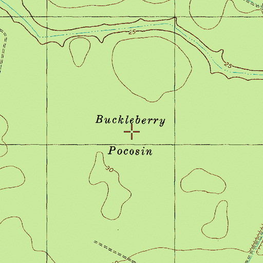 Topographic Map of Buckleberry Pocosin, NC