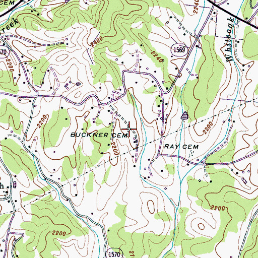 Topographic Map of Buckner Cemetery, NC