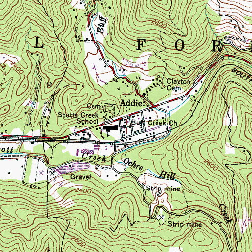 Topographic Map of Buff Creek Church, NC