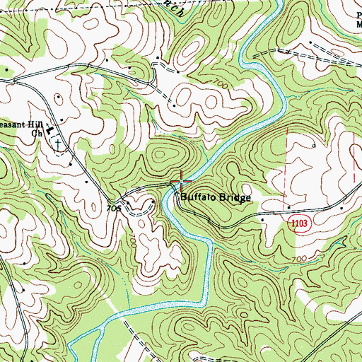 Topographic Map of Buffalo Bridge, NC