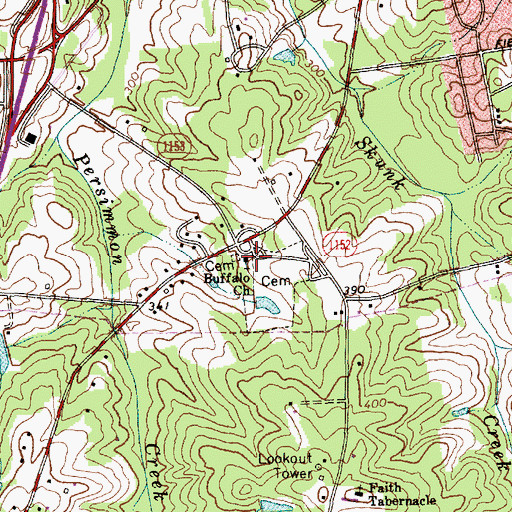 Topographic Map of Buffalo Church, NC