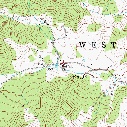 Topographic Map of Buffalo Church, NC