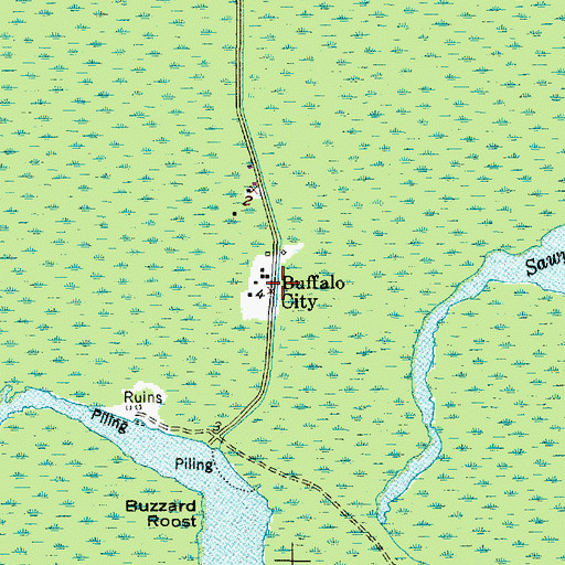Topographic Map of Buffalo City, NC