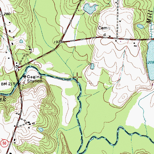 Topographic Map of Buffalo Creek, NC