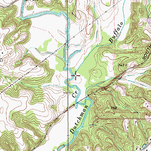 Topographic Map of Buffalo Creek, NC
