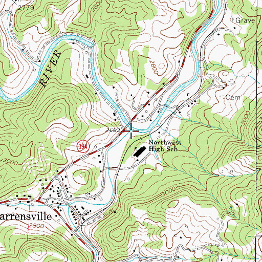 Topographic Map of Buffalo Creek, NC