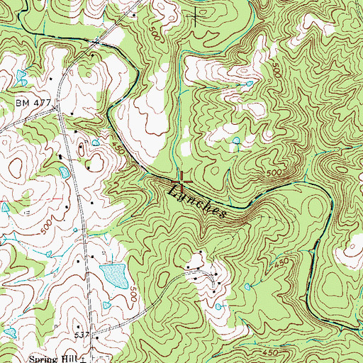 Topographic Map of Buffalo Creek, NC
