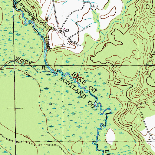 Topographic Map of Buffalo Creek, NC