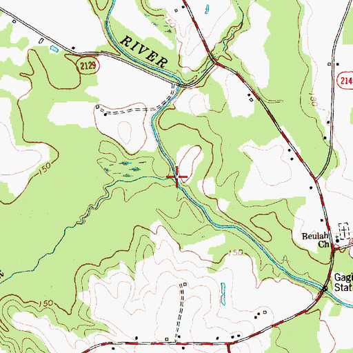 Topographic Map of Buffalo Creek, NC