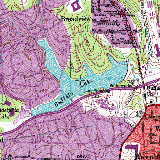 Topographic Map of Buffalo Lake, NC