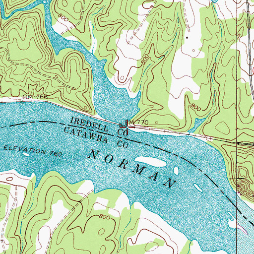 Topographic Map of Buffalo Shoals Creek, NC