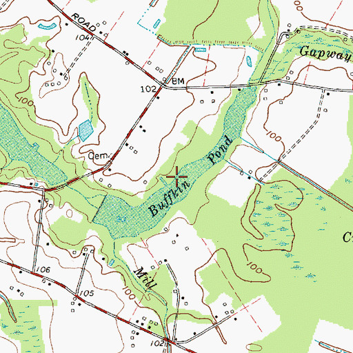 Topographic Map of Buffkin Pond, NC