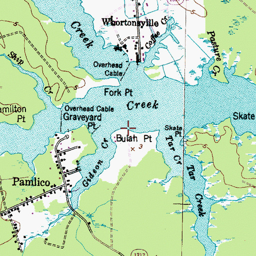Topographic Map of Bulah Point, NC