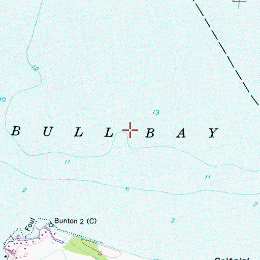 Topographic Map of Bull Bay, NC