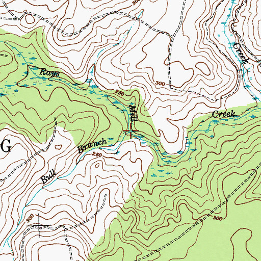 Topographic Map of Bull Branch, NC