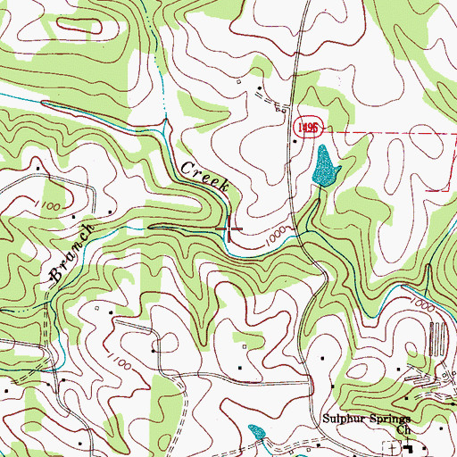 Topographic Map of Bull Branch, NC