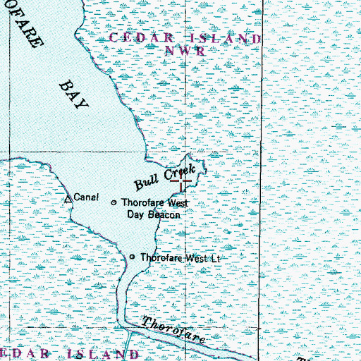 Topographic Map of Bull Creek, NC
