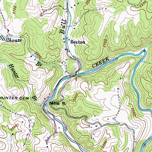 Topographic Map of Bull Creek, NC